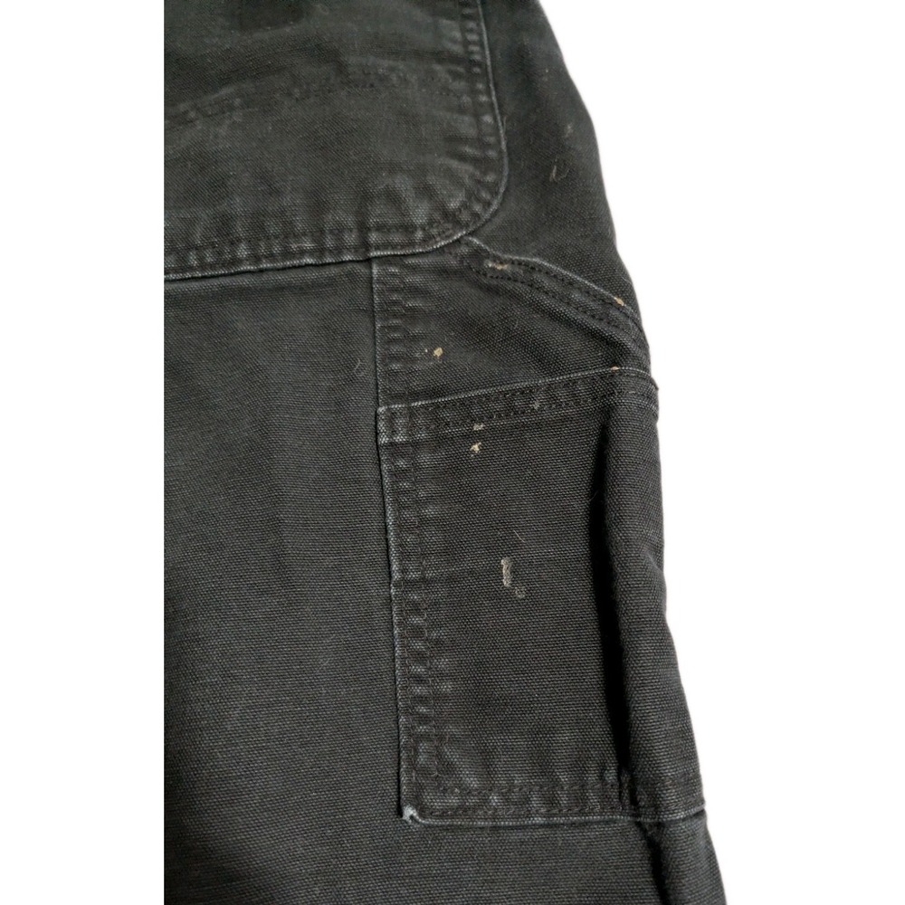 Carhartt USA Made Dungaree Work Pants Black 36x30 Cropped 26.5 Inseam Distressed - Picture 4 of 10